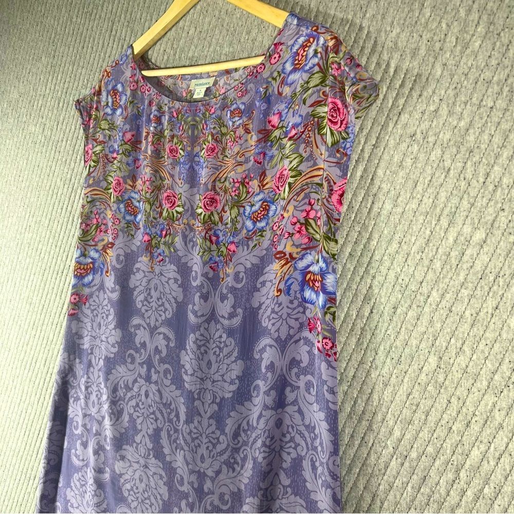 Sundance S Impressions Dress Short Sleeve Knee Length Purple Floral‎ - Picture 7 of 9